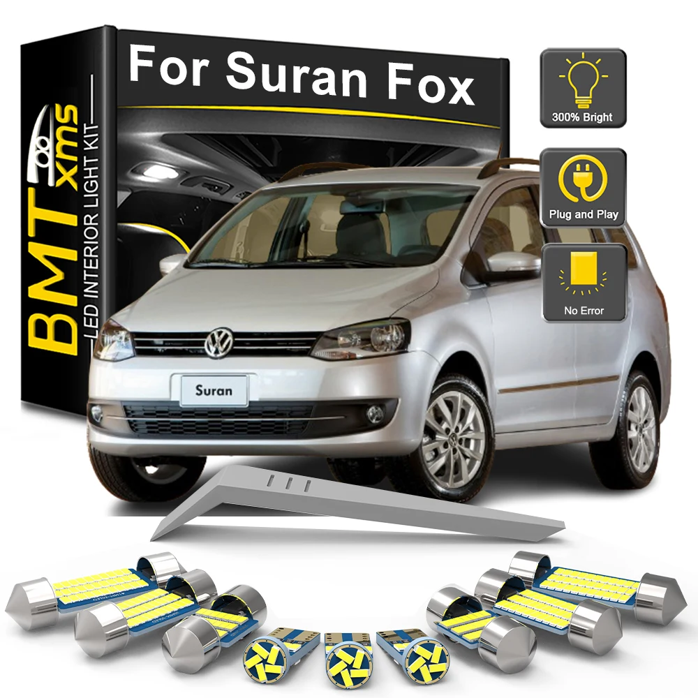 BMTxms 12Pcs Canbus For Volkswagen VW Suran Fox 2004-2010 2011 2012 2013 2014 Car LED Interior Light Bulb Kit Reading Dome Lamp