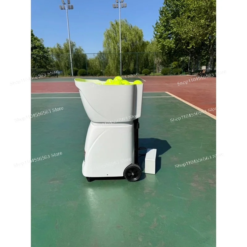 Portable Tennis Serve Machine Indoor Automatic Ball Throwing Trainer Over 30 Balls Vertical Adjustable Angle