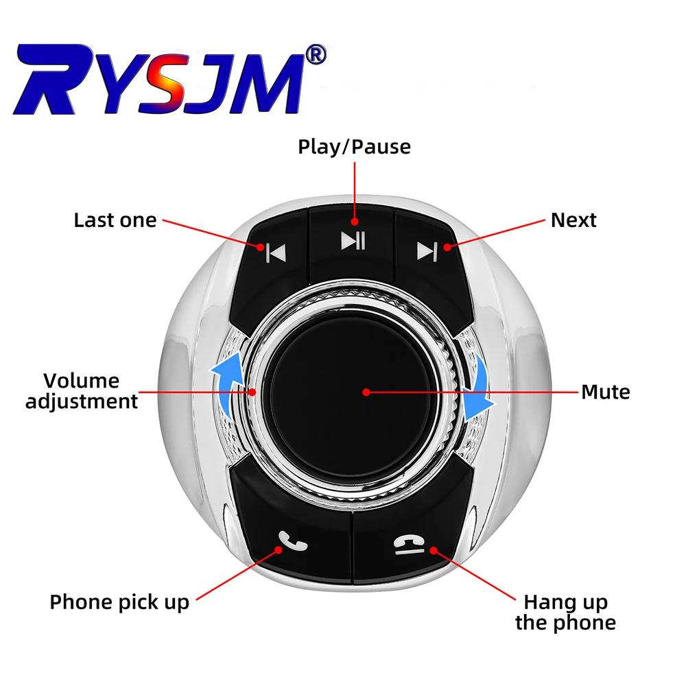 Wireless Multimedia Controller Remote Steering Wheel Control With LED Light 8-key Control Buttons For Android