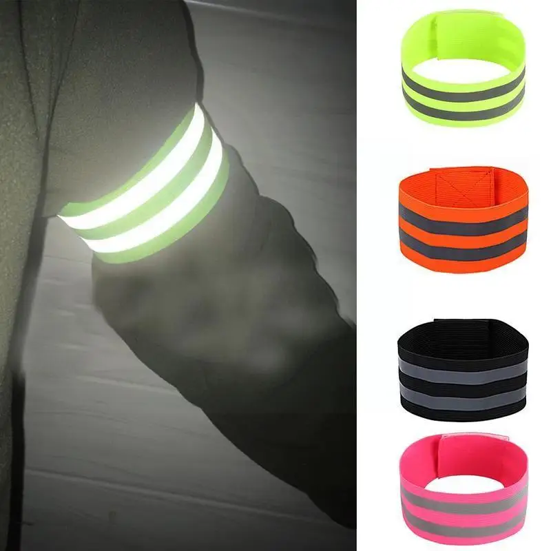 1pc Outdoor Sports Reflective Elastic Armband Night Running Sports Warning Emergence Equipment Safety Reflective Bands N2B0