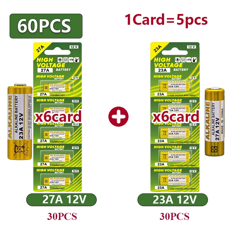 23A/27A 12V Alkaline Batterij 23GA A23S E23A G27A MN27 MS27 GP27A Voor Deurbel Afstandsbediening ElectricToy A23 Batterij Carded