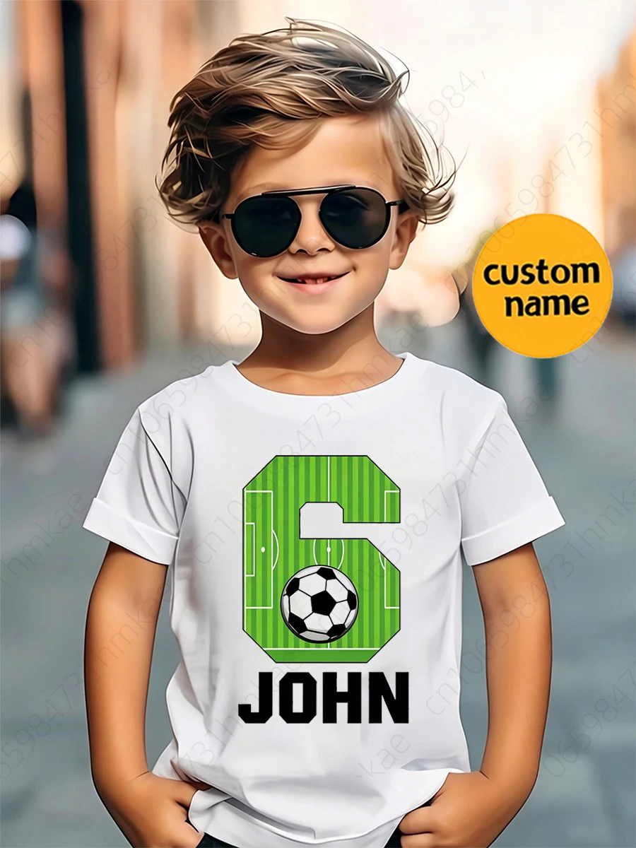 Personalized Custom Name Football 1-12 Birthday T Shirt for Boy Party T-Shirt Kids Tshirt Baby Footballs Clothes Tops Tees