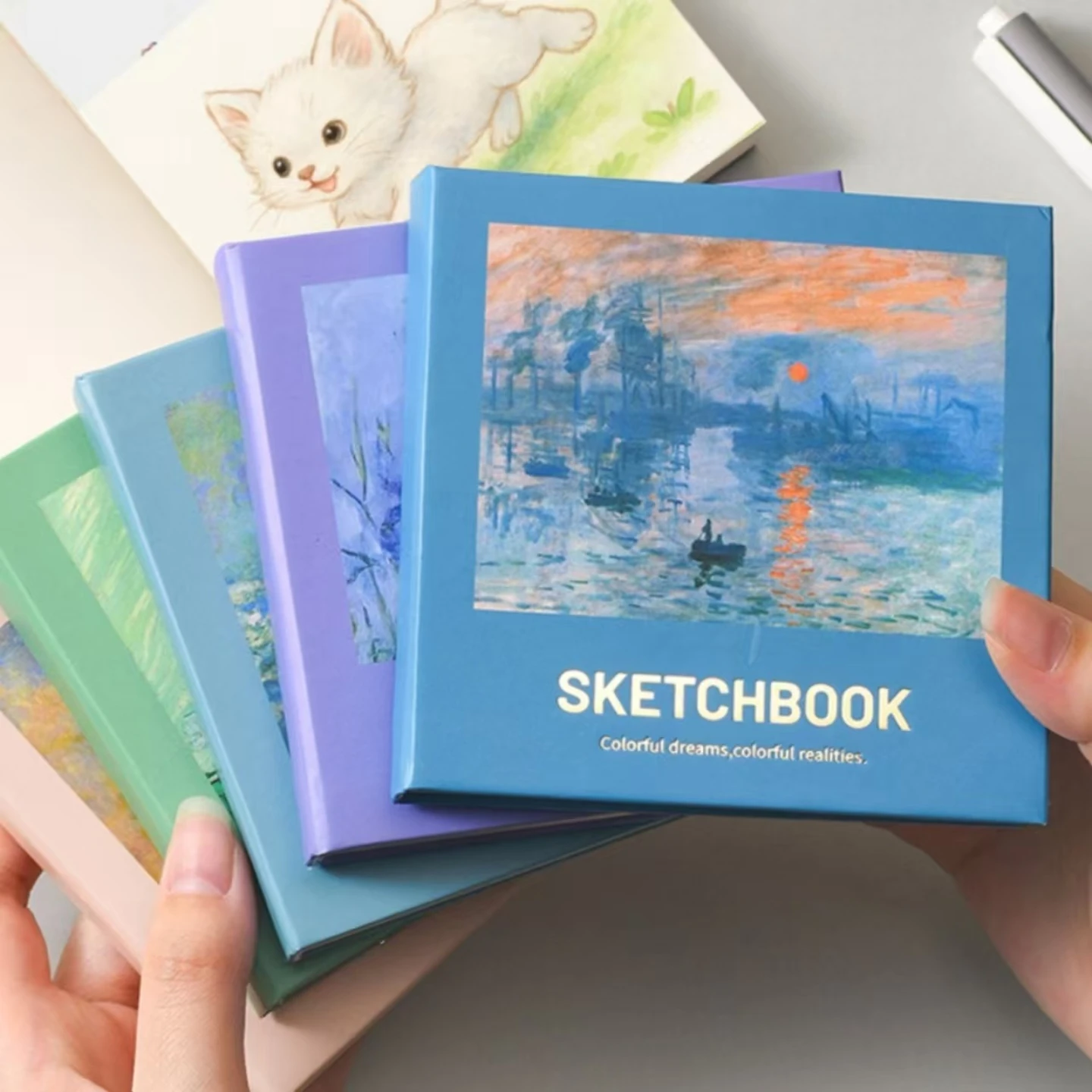 Le carnet d'art minimaliste – Un journal carré compact pour croquis, dessiner et notes visuelles, bloc-notes de poche