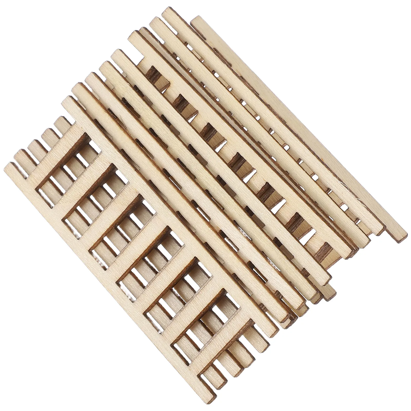 

10Pcs Miniature Wooden Ladder for Dollhouse Micro Landscape DIY Craft Decor Accessory Natural Finish Step Ladder Mini Scene Prop