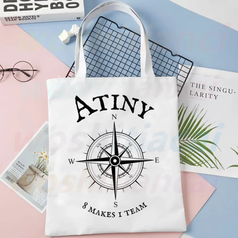 ATEEZ Korean Kpop Fans Collection Canvas Bag Casual Large Hand Bags For Women Ladies Shopping Handbag Print Large Capacity Bag