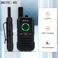 Retevis RB645 Walkie Talkie Dual PTT Professional Walkie-talkie Portable PMR446 Two Way Radio VOX USB C for Hotel Restaurant