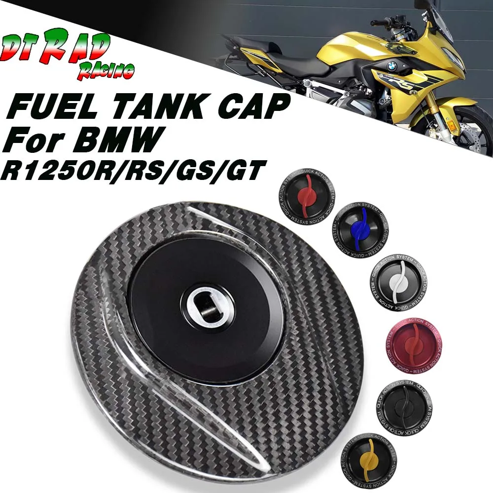 Carbon Fiber Quick Gas Racing Fuel Tank Cap For BMW R1250R R1250RS R1250GS R1250GT Motorcycle Gasoline Key Plug Locking Cover