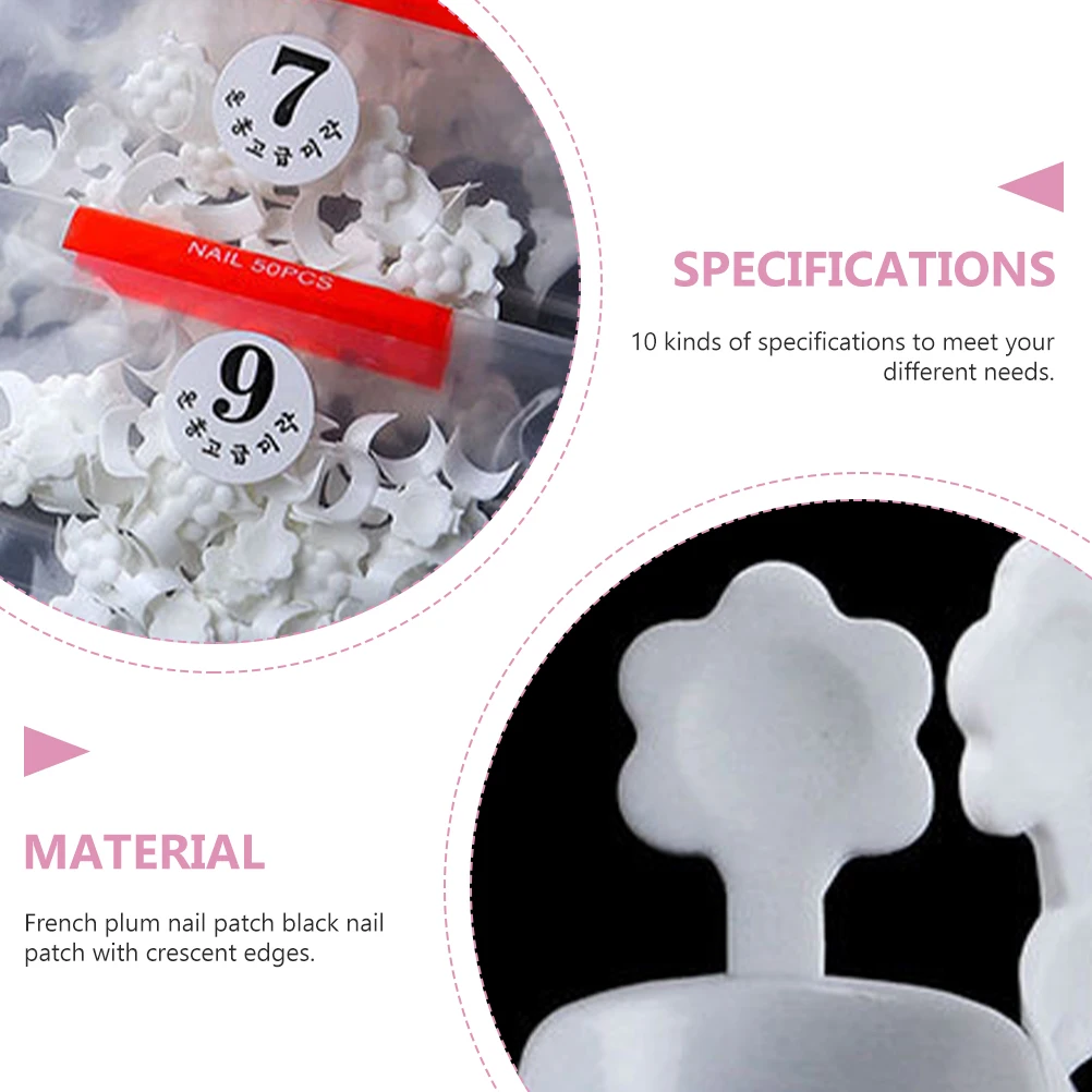 

500pcs French Nail Pieces Artificial ABS No Smell Safe Women Manicure Nail Tips Decals Easy Use Strong Durable Comfortable