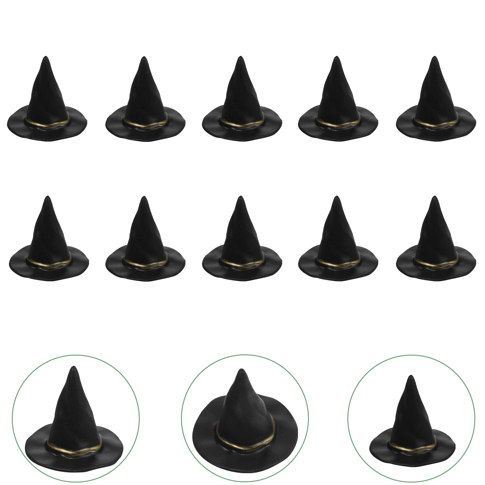 10 Pcs Miniature Witch Hat Small Hats for Cake Decor Halloween Decoration Toy Felt Cloth Tiny Hats Ornament Cover