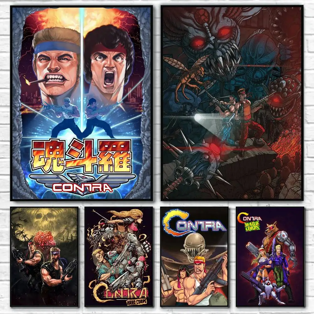 Classic Game C-Contra Posters Fancy Wall Sticker for Living Room Bar Decoration Wall Decor
