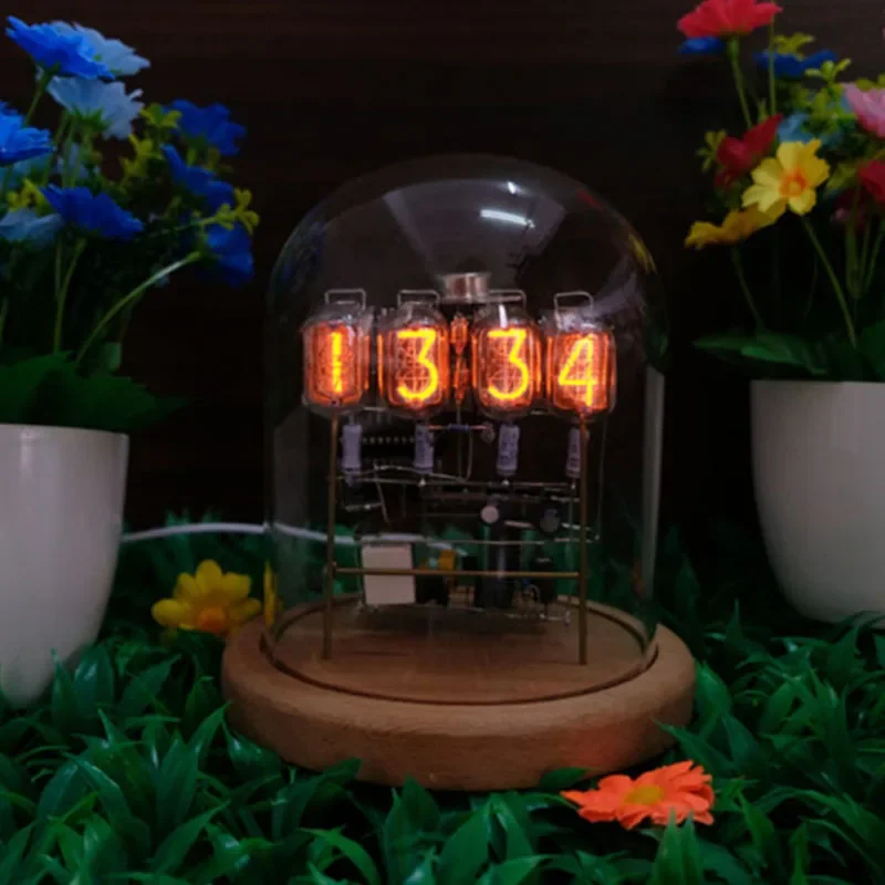 Transparent Glass Glow Tube Table Clocks DIY Creative Desk Clock Individual Numbers Desktop Tube Clock Vintage Home Decoration