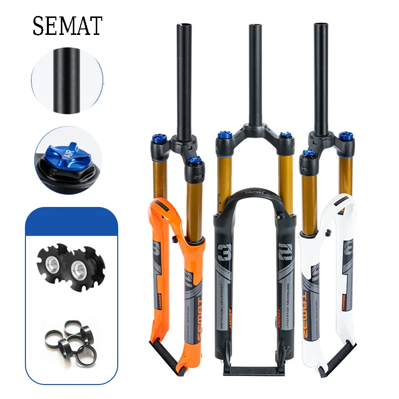 

MTB Air Suspension Fork for 26/27.5/29 Inch Bike Aluminum Crown Lockout Adjustable Rebound QR 9x100mm Dropout