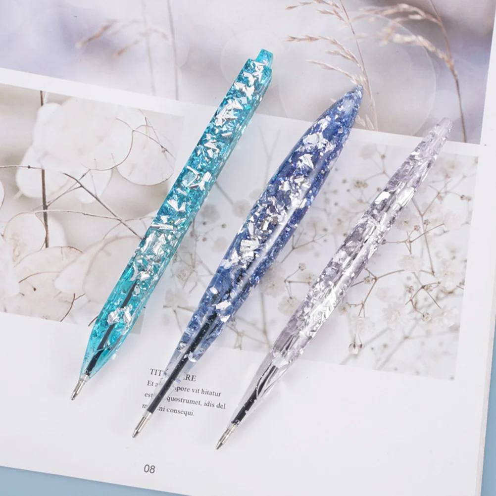 

3pcs Crystal Epoxy Ballpoint DIY Resin Casting Pen Molds Silicone Gel Pens Reusable Practical Long Time Durability Fine