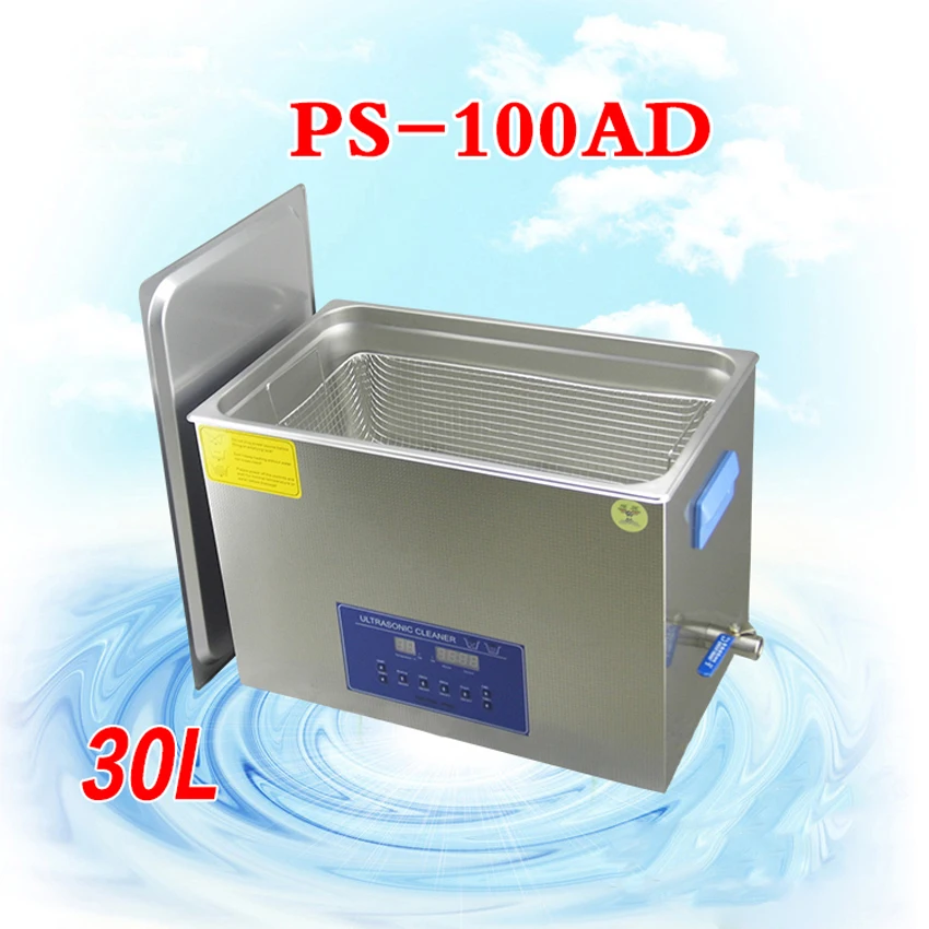 

1PC Ultrasound Cleaner Stainless steel Cleaning Machine glasses jewelry special purpose PS-100AD 30L 600W with basket