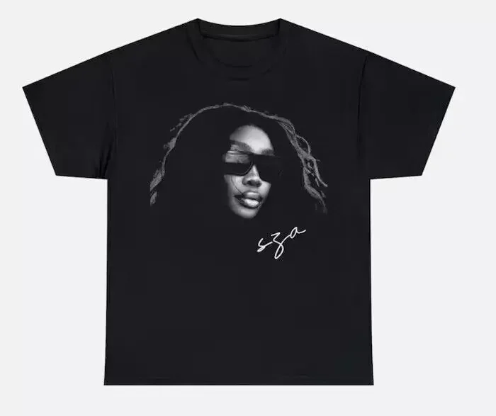 

SZA Signature T-Shirt Short Sleeve Cotton Black tshirt for fan Graphic