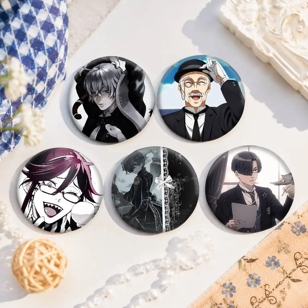 A-black Devil Butler Cosplay COSTUME Badge Pin Tinplate Brooch Prop Xmas Gift Birthday Gift
