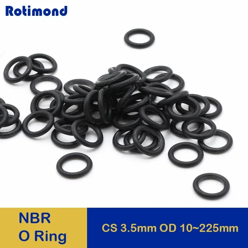 

Black NBR O Ring Gasket Thickness CS 3.5mm OD 10~225mm Nitrile Rubber O Type ring Corrosion Oil Resist Sealing Washer 10Pcs