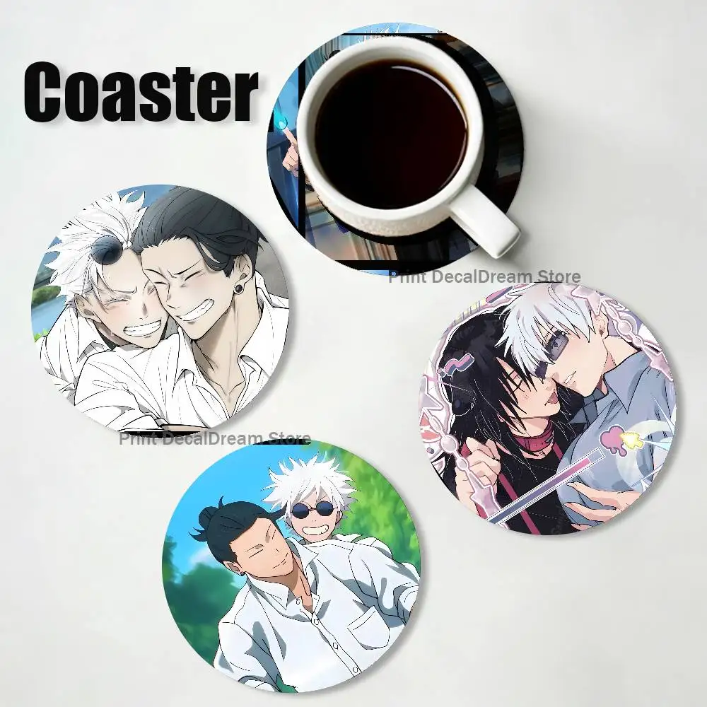 Couple S-SatoSugu Round Coaster Non-slip table mat Insulated Coasters Kitchen Dining Room Tabletop Decor