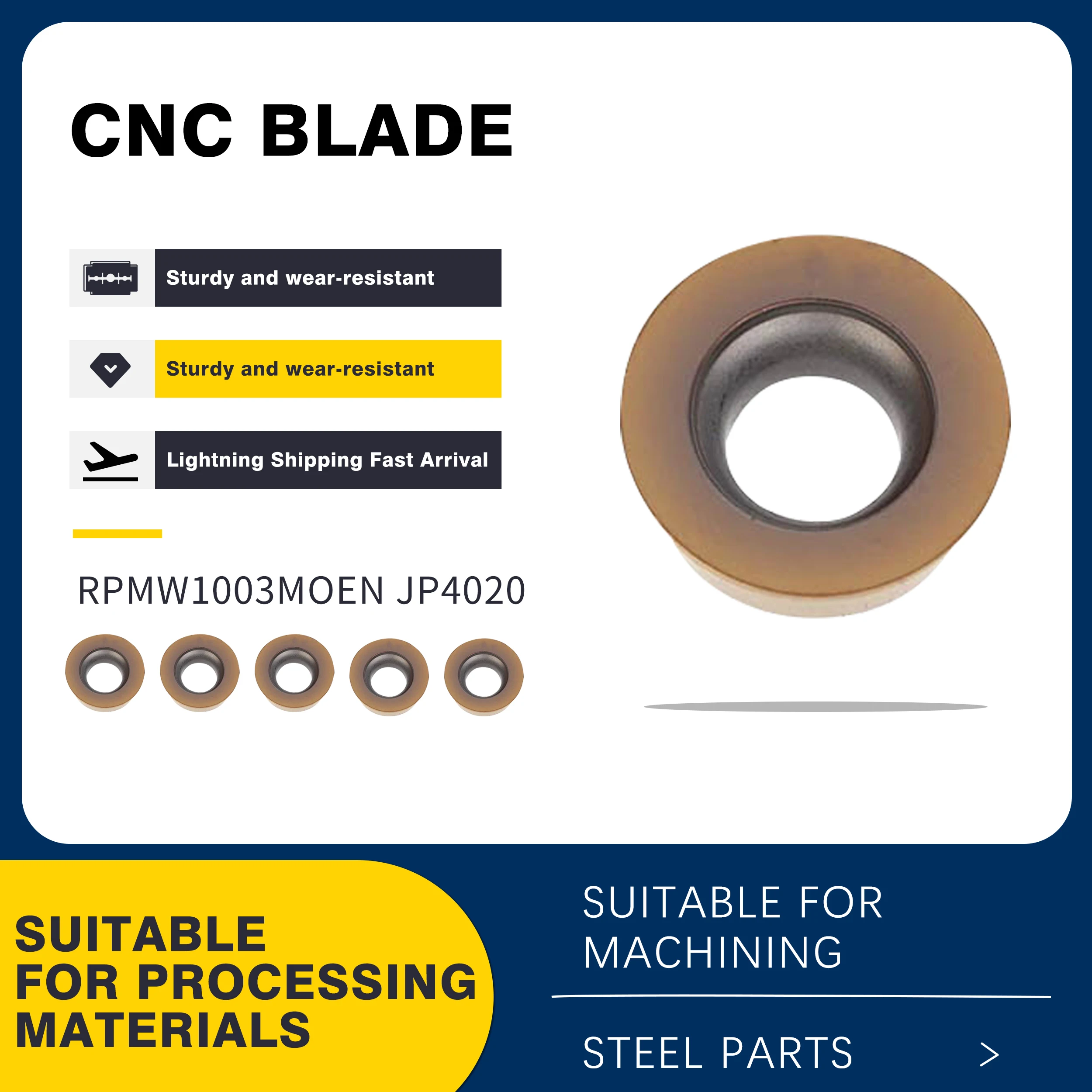 

10 шт., RPMW1003MOEN JP4020, высокое качество, фрезерный станок с ЧПУ, режущие вставки, внешний токарный станок, токарный инструмент