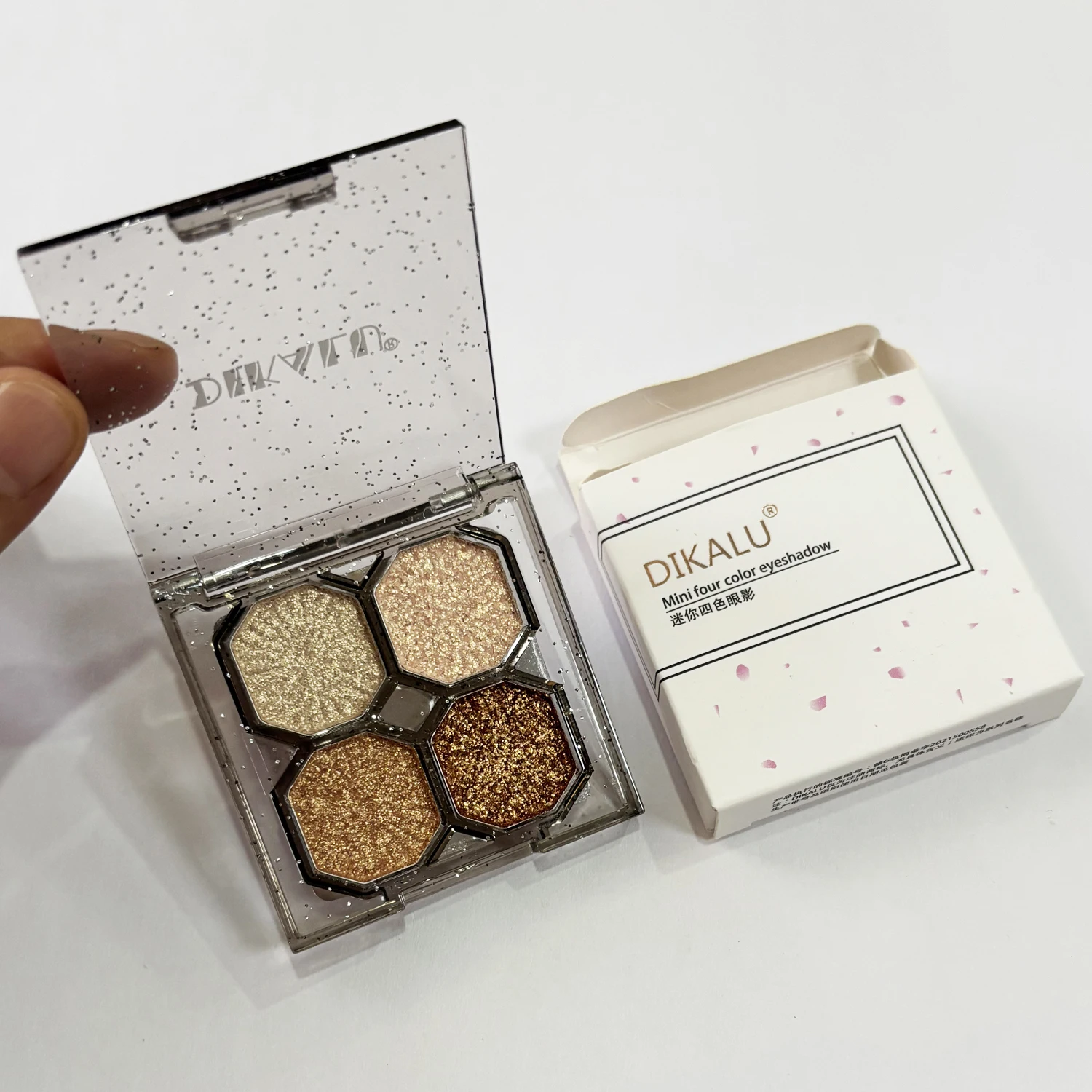 Palette de fards à paupières à paillettes, 4 couleurs, diamant nacré, poudre d'ombre à paupières, cosmétiques, ensemble de paillettes brillantes