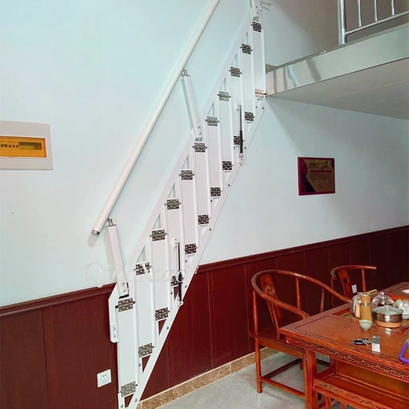Wall Mounted Folding Stair Loft Small Duplex Attic Ladder Wall Mounted Indoor Outdoor Home Split Level Step Stair Custom
