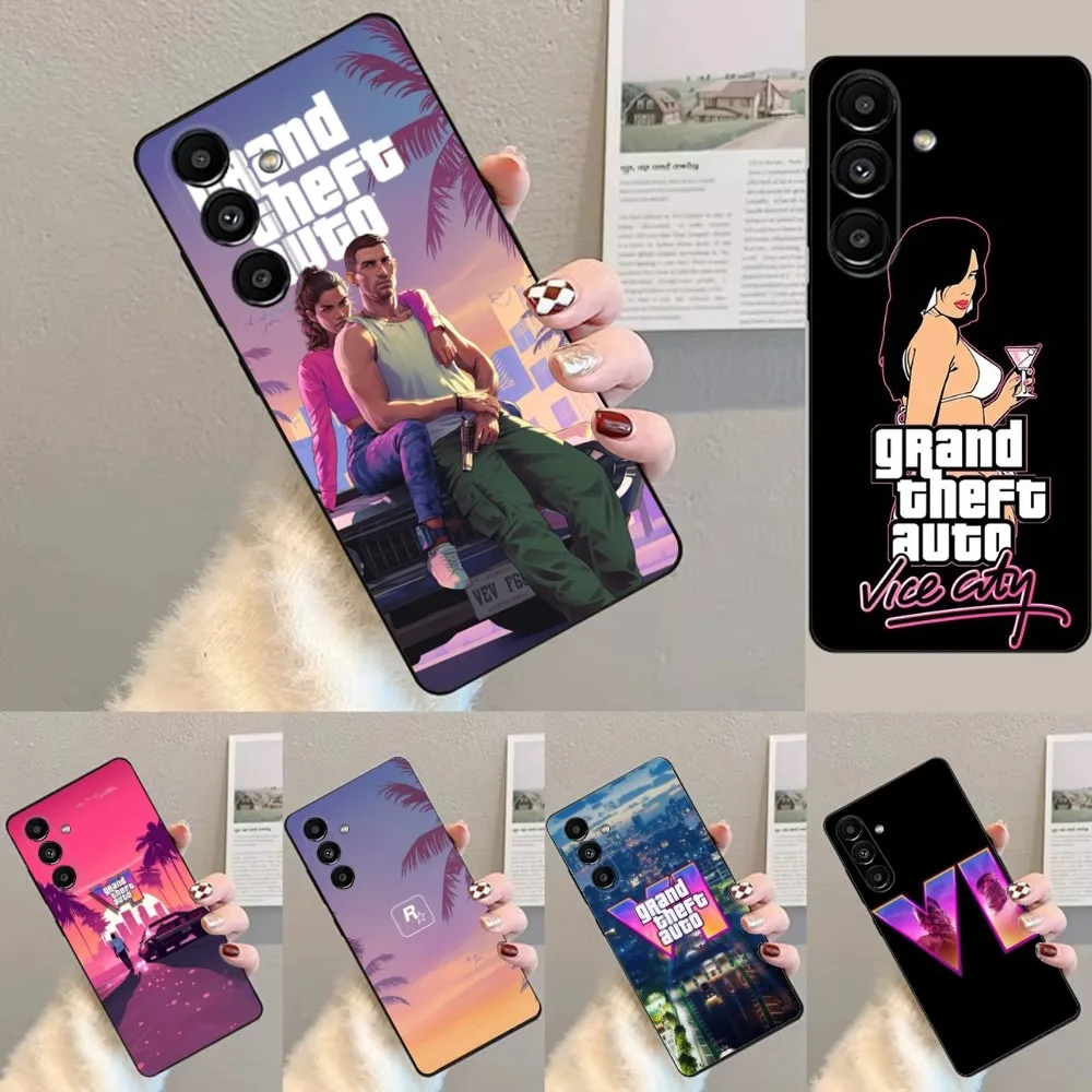 Game G-GTA 5 6 Vice   Phone Case For Samsung S24,23,22,30,21,10,9,Ultra,Plus,Lite,FE,Soft Silicone Black Cover