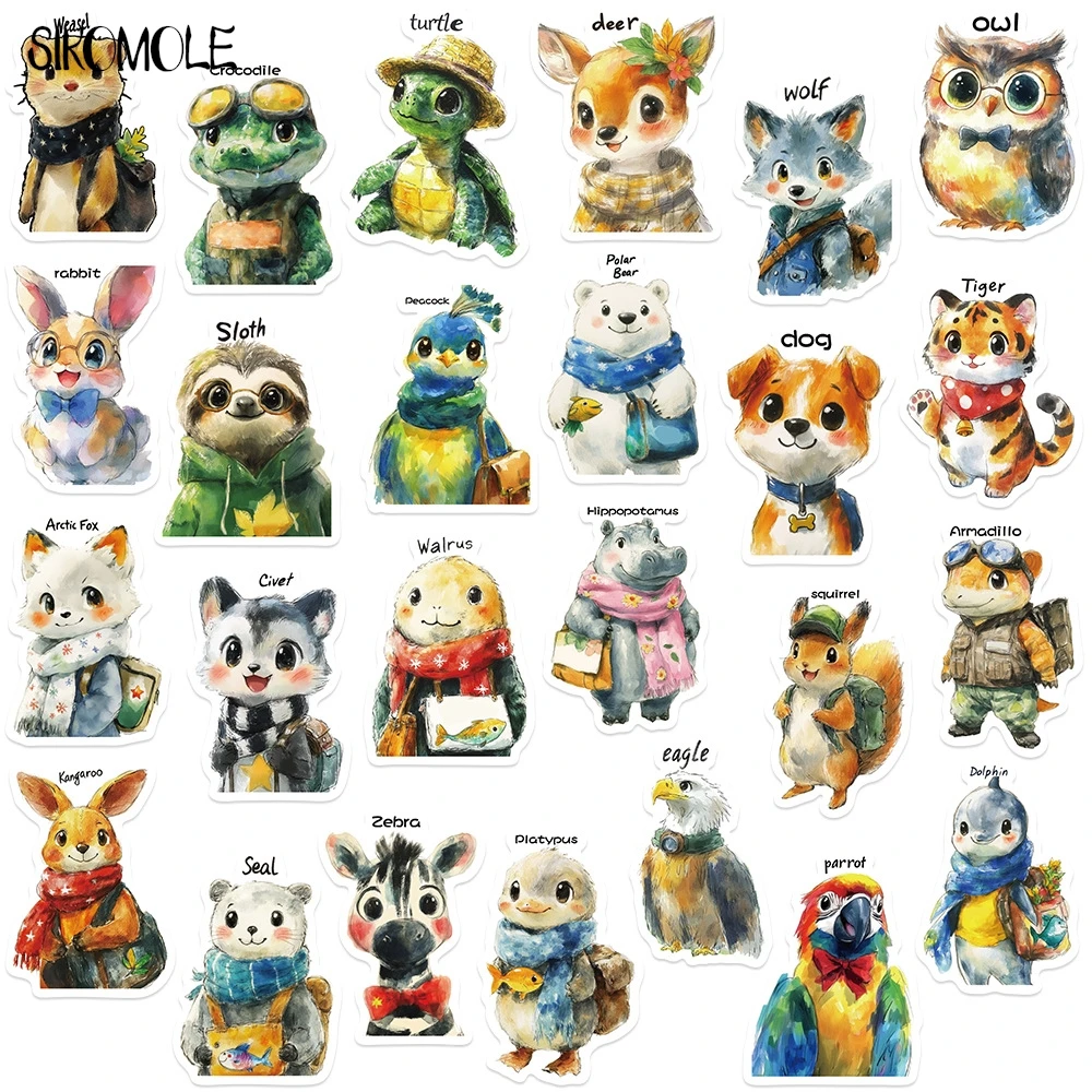 10/30/50pcs การ์ตูนสัตว์น่ารักชื่อ Caption Graffiti สติกเกอร์ความงามตู้เย็นแล็ปท็อปโทรศัพท์ไดอารี่เครื่องเขียนสติกเกอร์ของเล่นเด็ก