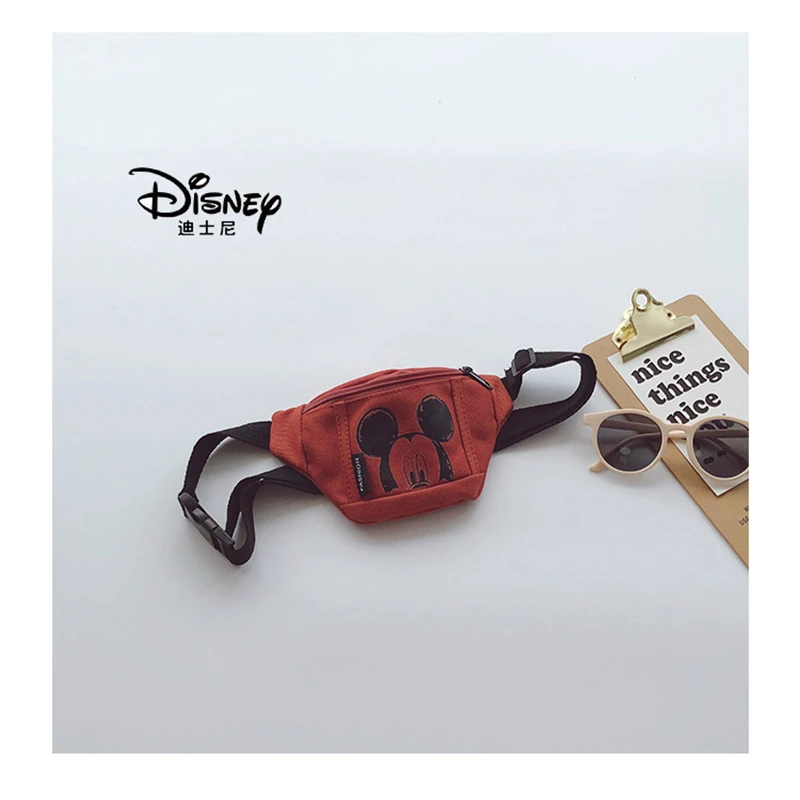 Disney Mickey Mouse Printed Waist Bagfor Boy Girl Children Kid C artoon Casual Cross Body Bag Portable Lightweight Mini Bag