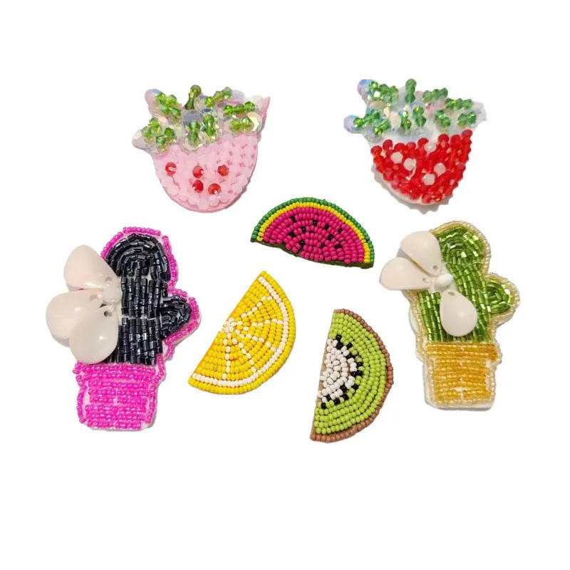 Handmade beaded cartoon cute fruit accessories for clothing fabric patches