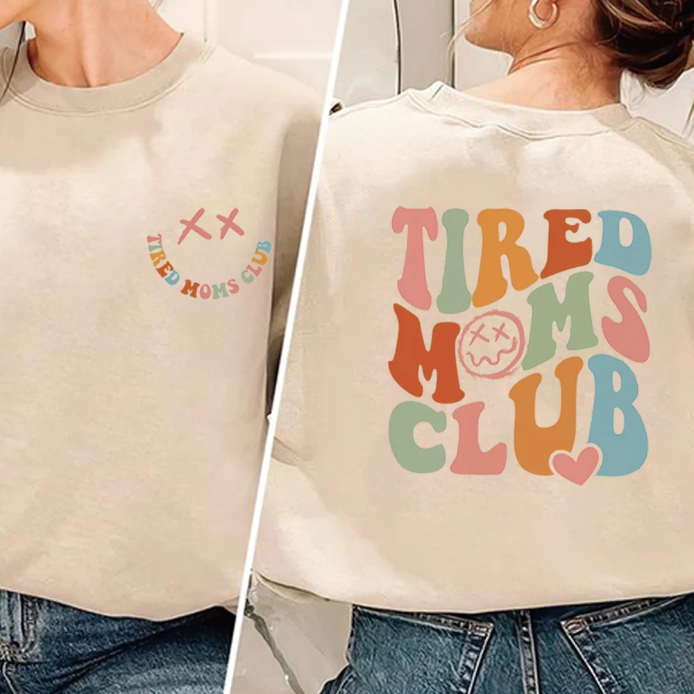 متعب الأمهات نادي البلوز الساخر ماما هوديي كول أمي سترة مضحك ماما البلوز المرأة العصرية طويلة الأكمام بلوزات #5