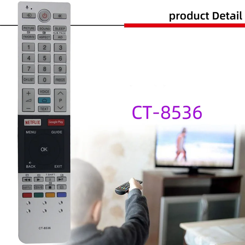 Replacement Remote Control CT-8536 for Toshiba TV with Netflix Google Play Key 49U7750 55U775075U7750 Without Voice