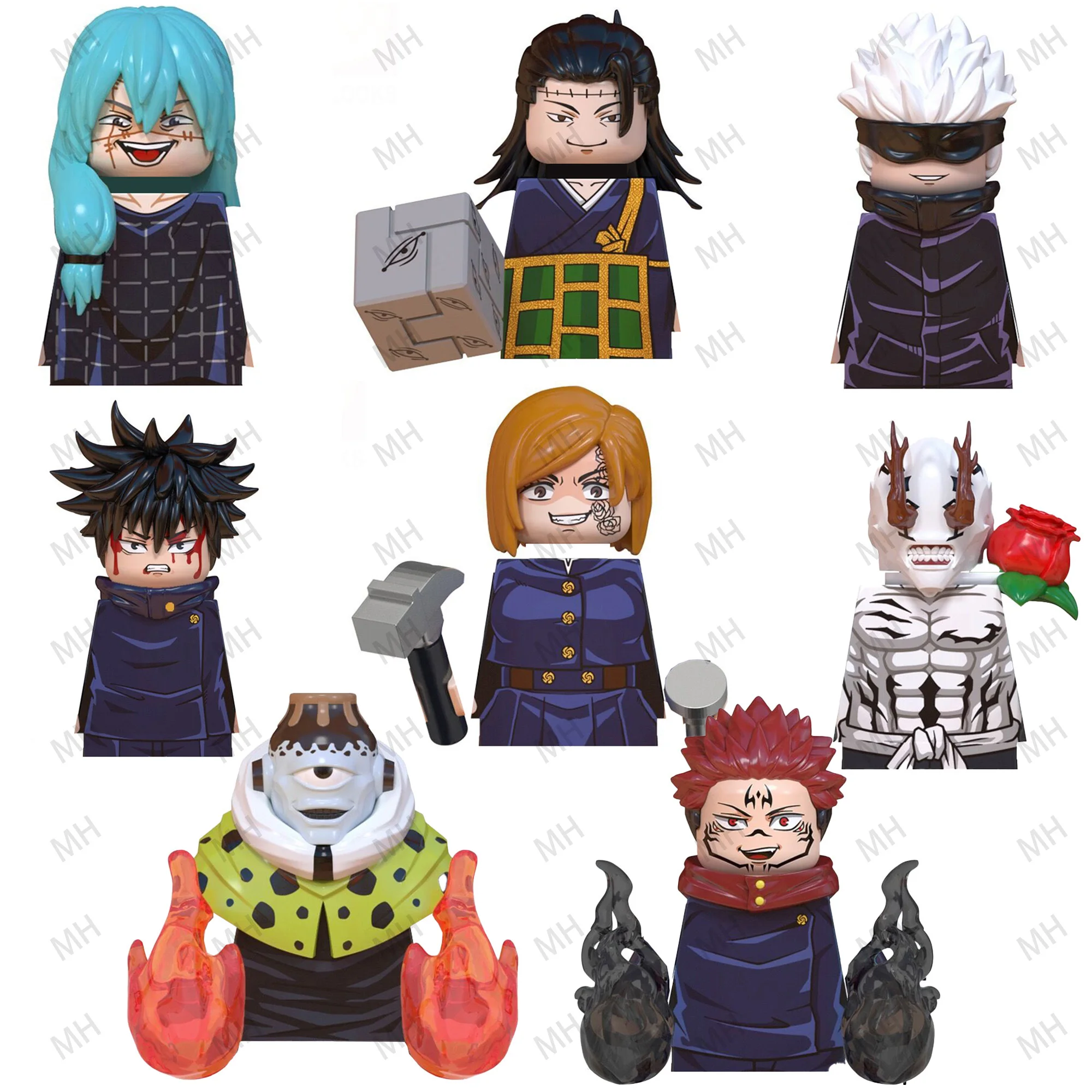 Anime JJK Building Blocks Jujutsu Kaisen Gojo Satoru Ryomen Sukuna Itadori Yuji Mai Todo Action Figure Brick Toys