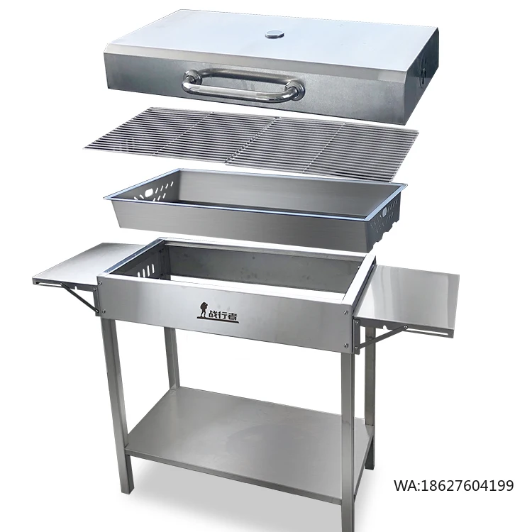 

Indoor/Outdoor Terrace Grill Barbecue and Camping Charcoal Grill High Quality Portable 304 Stainless Steel Large