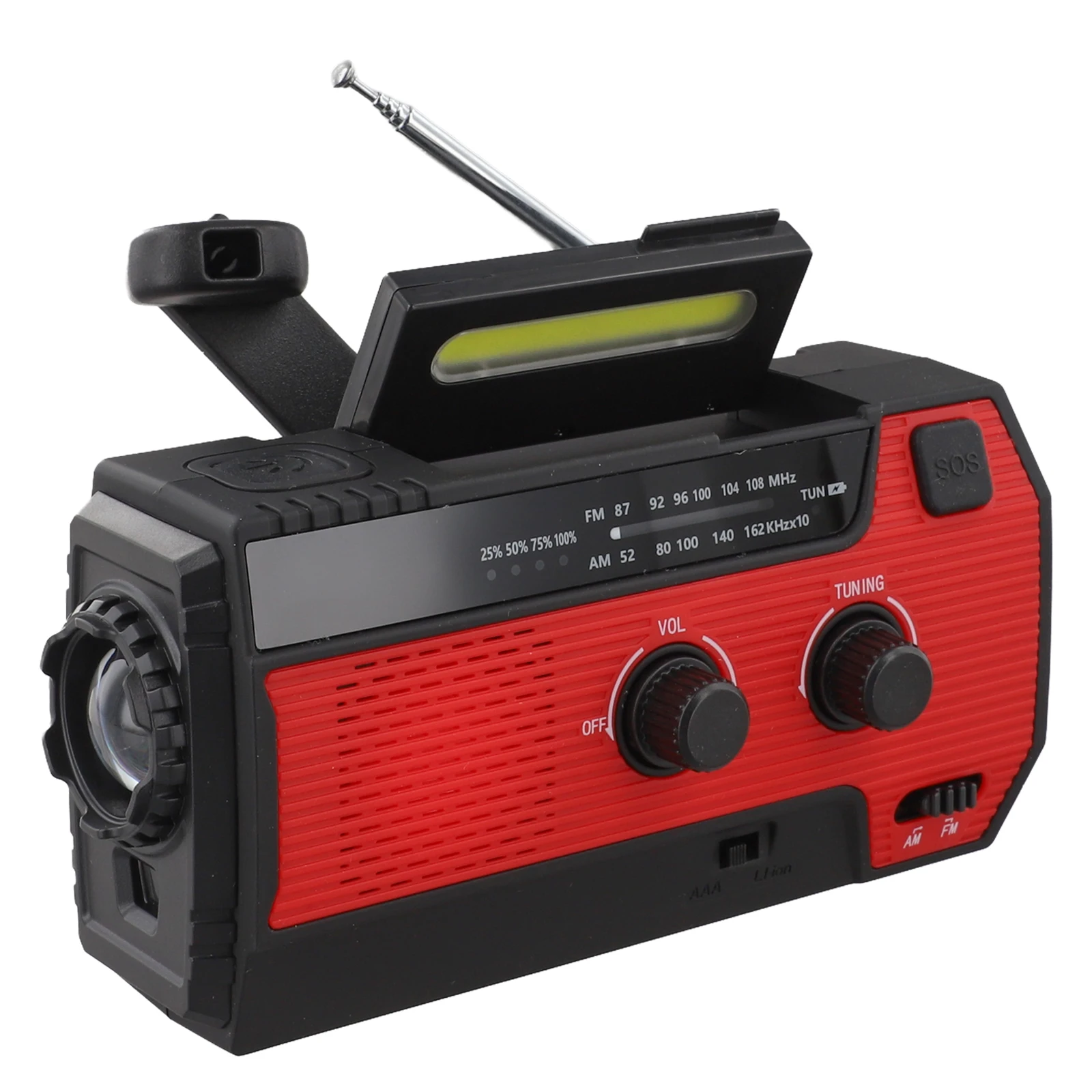 

4000mAh Battery Hand Crank Radio FM AM NOAA Radio Hand-crank Power Generation LED Flashlight Solar Powered Flashlight Radio