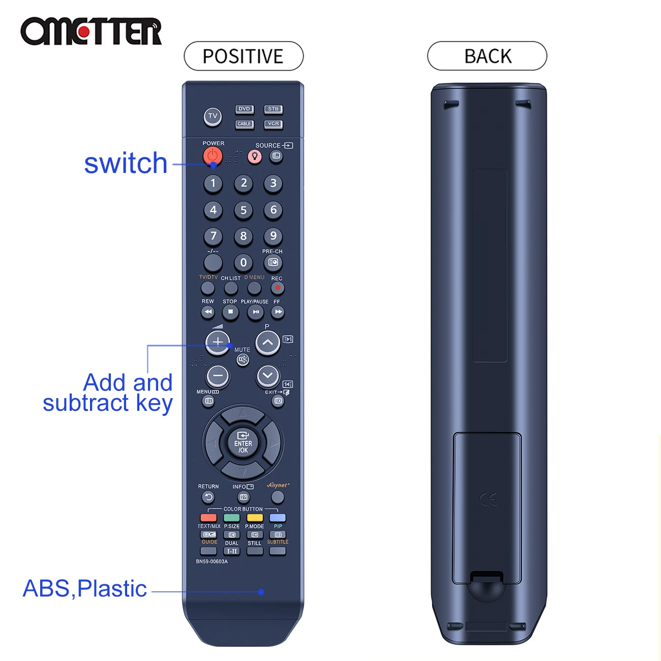 BN59-00603A BN59-00598A BN59-00516A BN59-00611A For Samsung Universal LCD TV Remote Control LE32R52 HPS6373 HPT4234 HPS5053 HPS5