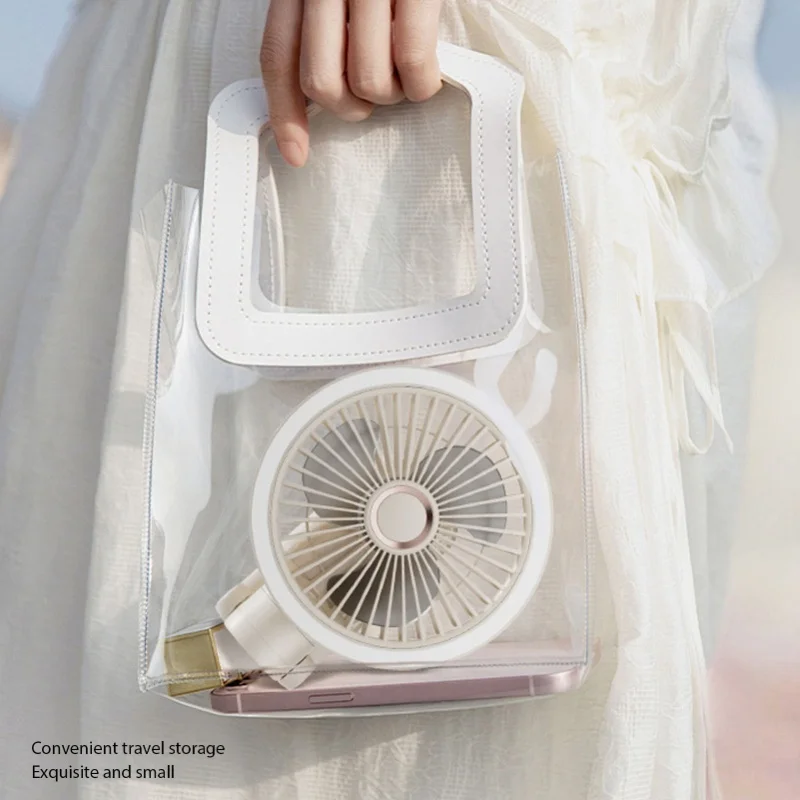 Portable Clip On Fan 3600mAh Battery Powered Foldable Desk Fan With Night Light Rotatable Handheld