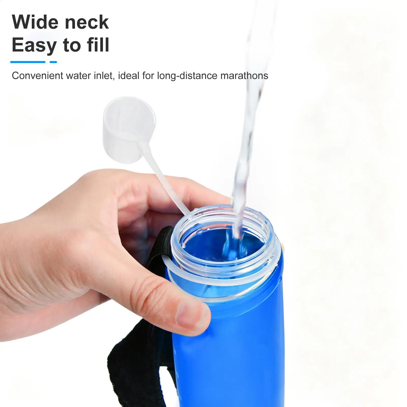Running Water Bottle Foldable Spill-Proof Portable 500ml Soft Flask Travel Water Bottle For Outdoor Travel Gym Cycling Hiking