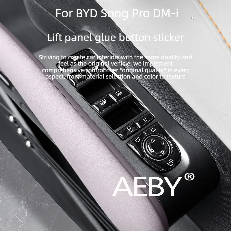 

AEBY For BYD Song Pro DM-i 2025-2026 Window Switch Button Protector,Protective Film,Control Button Stickers,Scratch Proof