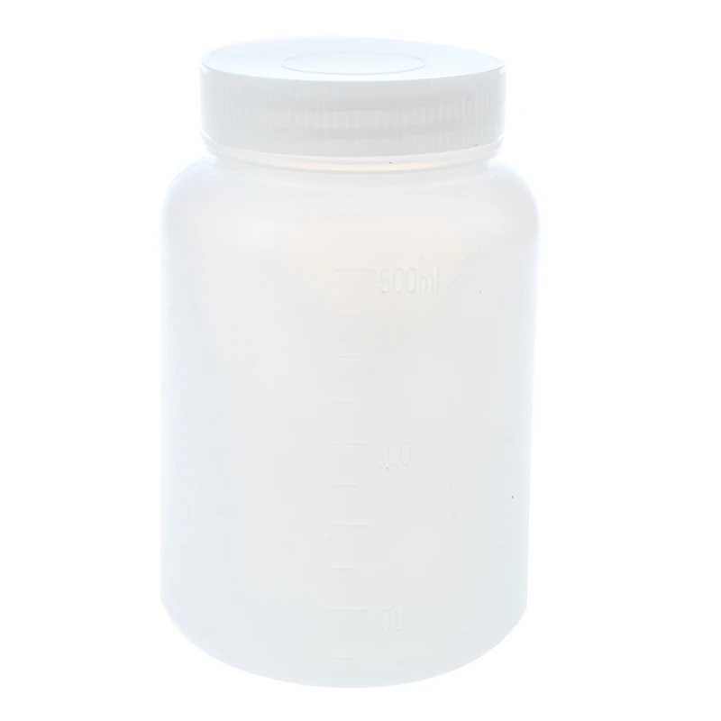 3X Laboratory Chemical Storage Case White Plastic Widemouth Bottle 500ML