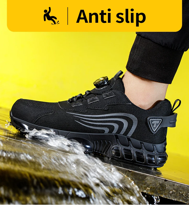 Sicherheitsschuhe, Herrenschuhe mit Drehverschluss im neuen Stil, Arbeitsschuhe mit Schutz gegen Quetschungen, Schutzstiefel gegen Durchstiche – Detail 11