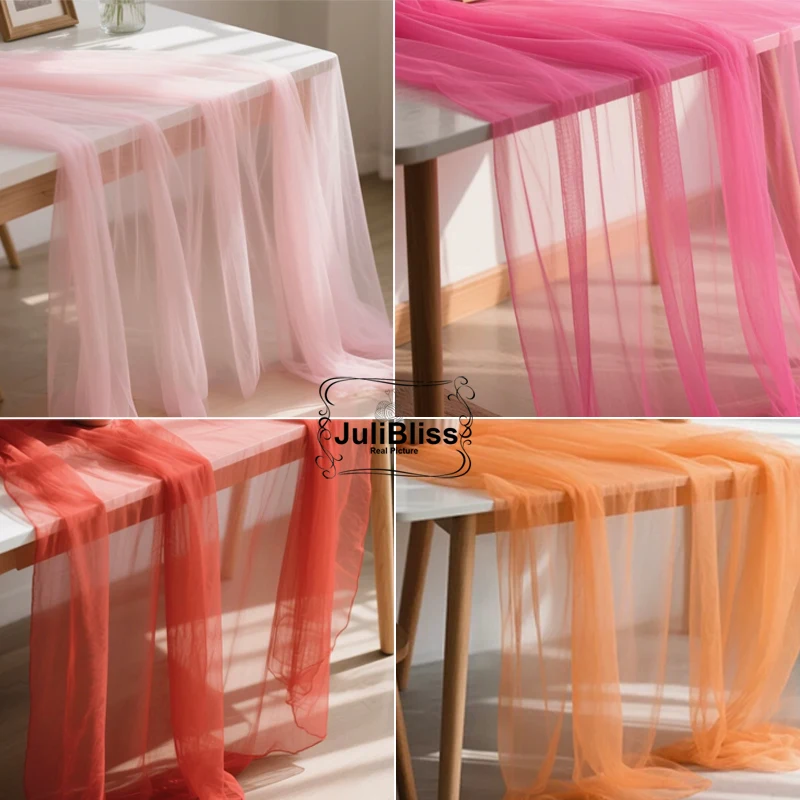 

160cm Wide Sheer Soft Tulle Pink Red Ideal for Bridal Gowns & Party Decorations Chair Back Yarn Mesh DIY Sewing Material