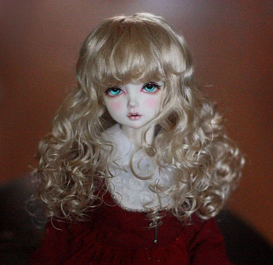 （Customize 30 Days） 1/6 1/3 Doll Accessories BJD/SD doll wig Linen gold wave long hair 1pcs