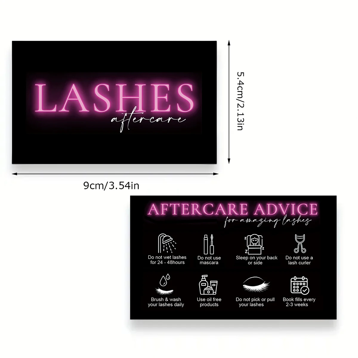 5Pcs Paper Eyelash Extension Business Card Lash Aftercare Card Lash Loyalty Discount Cards Wholesale