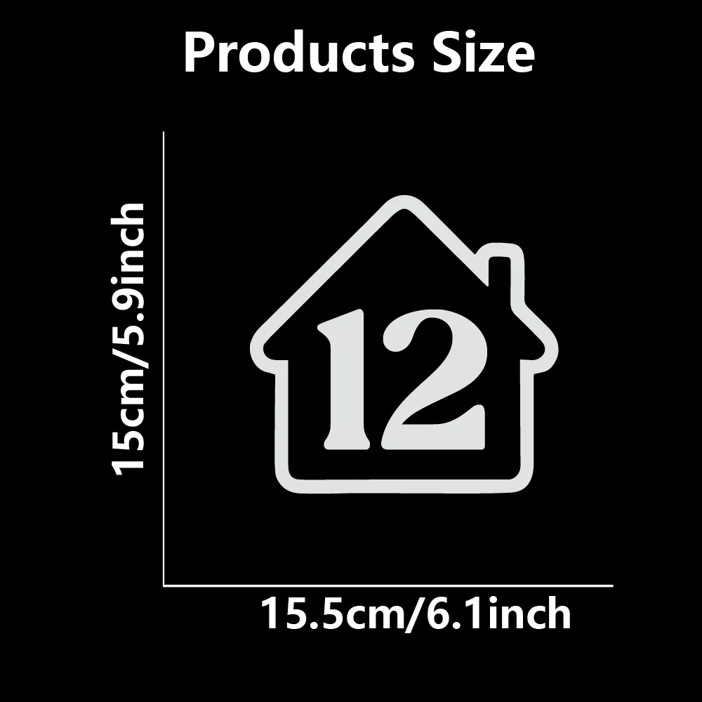 1PC 15X15cm zelfklevende aangepaste nummerstickers voor prullenbak decor gepersonaliseerde verwijderbare vinyl waterdichte adreslabel sticker