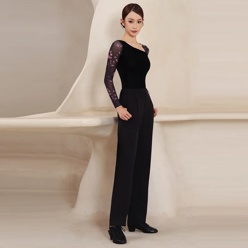 ผู้ใหญ่เสื้อผ้าเต้นรำสมัยใหม่ผู้หญิงชุดเต้นรำละตินบอดี้สูทกางเกงเต้นรำบอลรูมผู้ใหญ่แทงโก้ซัลซ่าชุดเต้นรำละติน DW11190