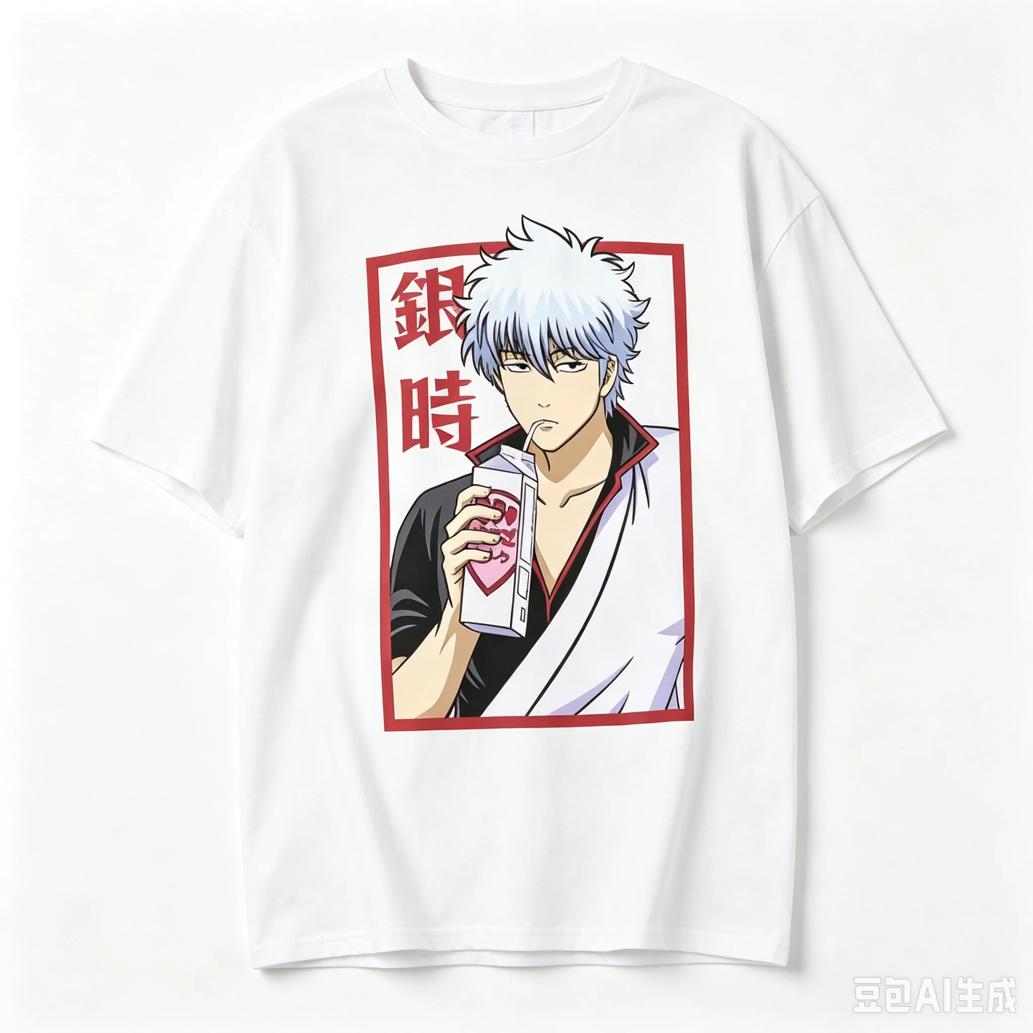 Anime Gintama Sakata Gintoki Graphic T Shirt Vintage Japanese Manga Character Print Casual Loose Soft Cotton Short Sleeve Tops