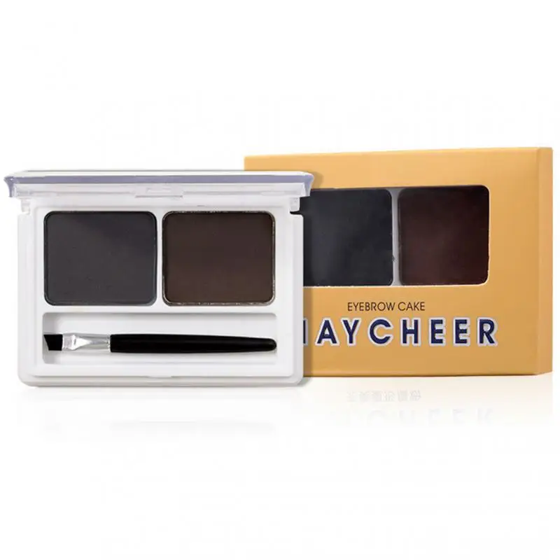 Lidschatten Make-Up 2 Farbe Wasserdichte Augenbraue Pulver Lidschatten Augenbraue Palette mit Pinsel Augenbraue Enhancer Professionelle