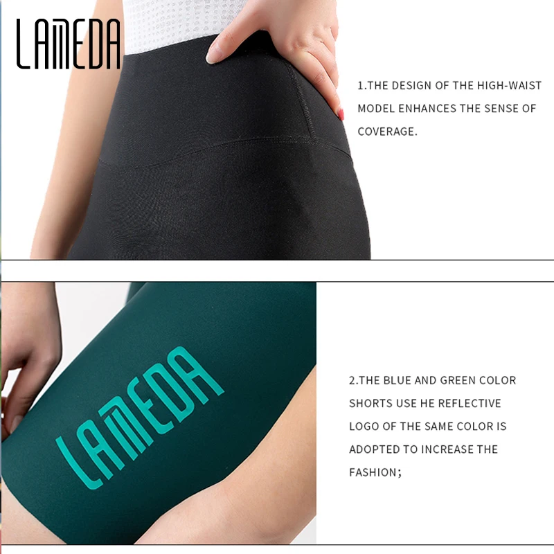 LAMEDA Summer Pro Cycling Pants Bike Clothing MTB Shorts High Waist Women's Bike Bib Pants Reflective Cycle Wear Padded Clothes - Image 5