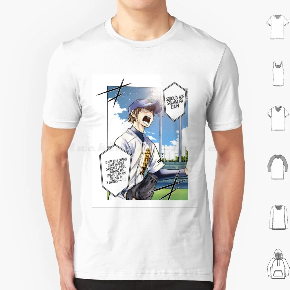 

Seidou's Ace T Shirt Big Size 100% Cotton Ace Diamond Daiya No Sports Anime Manga Eijun Sawamura Miyuki Kazuya Kominato Ryosuke