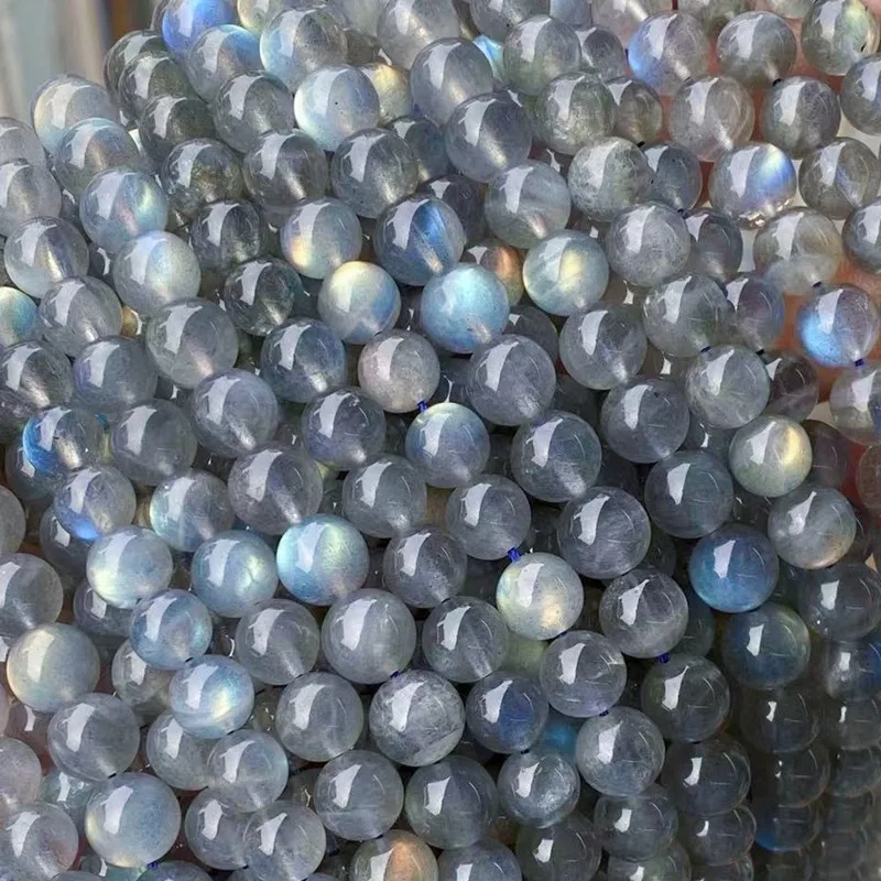 

Natural Stone Labradorite Beads 4/6/8/10/12mm Round Grey-Blue Moonstone Genuine Spectrolite Beads Gem For DIY Bracelet Jewelry